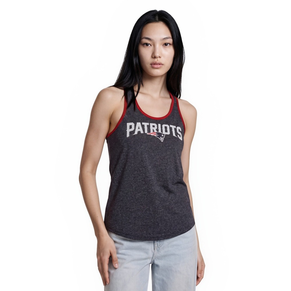 Nike New England Patriots Tank Top Women's Size Medium Gray Red NFL Racerback